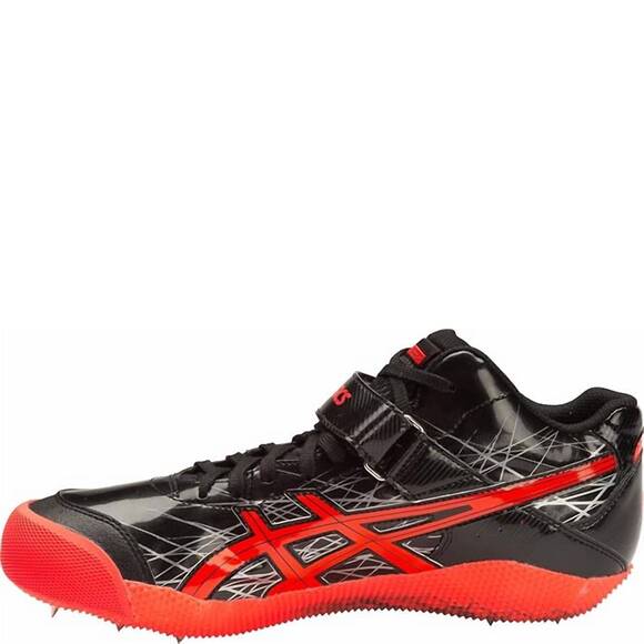 NEW ASICS men\'s javelin pro track shoes in black/coral main image 5